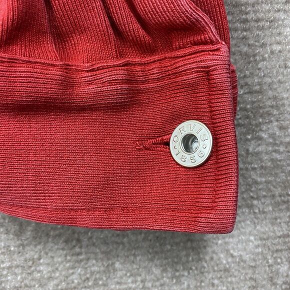 Orvis Mens Long Sleeve 1/4 Button Hardware Button Cuffed Heavy Shirt Red Size L - Picture 2 of 13